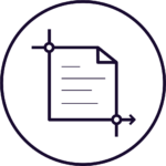 document illustration inside a blue circle