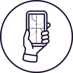hand holding a phone with a map on it
