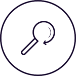 magnifying glass illustration with circle around it