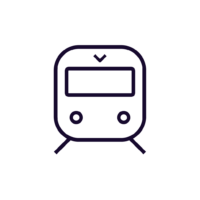 blue train front illustration